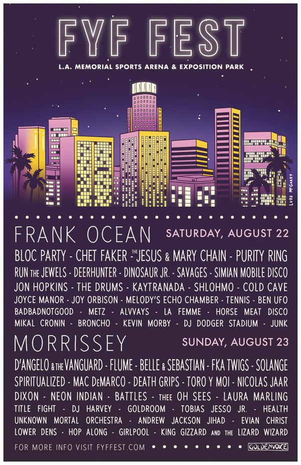 FYF Fest Announces 2015 Lineup: Frank Ocean, Morrissey, D'Angelo & More